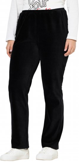 Ulla Popken Corduroy Elastic Waist Pants Black - Jeans & Bukser i Store Størrelser – Plus Size - Jeans og bukser, EU 42-70