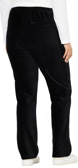 Ulla Popken Corduroy Elastic Waist Pants Black - Jeans & Bukser i Store Størrelser – Plus Size - Jeans og bukser, EU 42-70