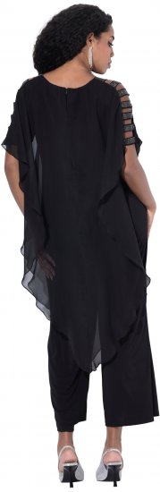 Ulla Popken Layered Chiffon Wrap Jumpsuit Grey - Jeans & Bukser i Store Størrelser – Plus Size - Jeans og bukser, EU 42-70