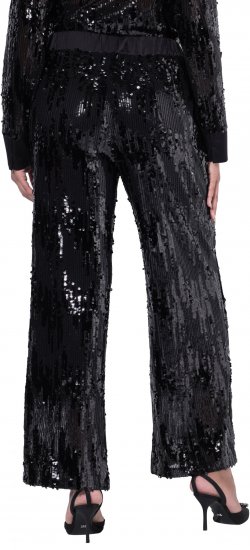 Ulla Popken Sequined Elastic Waist Pants Black - Jeans & Bukser i Store Størrelser – Plus Size - 