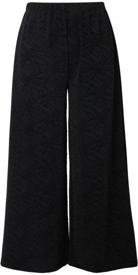 Ulla Popken Wide Leg Elastic Waist Glitter Pants Black - Jeans & Bukser i Store Størrelser – Plus Size - 