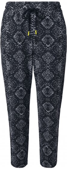 Ulla Popken Snake Print Elastic Waist Joggers Black - Jeans & Bukser i Store Størrelser – Plus Size - Jeans og bukser, EU 42-70