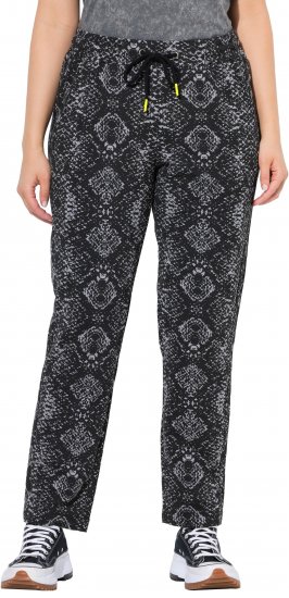 Ulla Popken Snake Print Elastic Waist Joggers Black - Jeans & Bukser i Store Størrelser – Plus Size - Jeans og bukser, EU 42-70