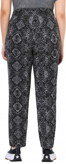 Ulla Popken Snake Print Elastic Waist Joggers Black - Jeans & Bukser i Store Størrelser – Plus Size - Jeans og bukser, EU 42-70