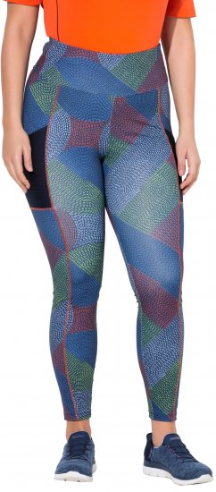 Ulla Popken Quick Drying Stitch Print Performance Leggings Grey - Jeans & Bukser i Store Størrelser – Plus Size - Jeans og bukser, EU 42-70