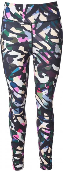 Ulla Popken Quick Drying Botanical Print Sport Leggings Black - Jeans & Bukser i Store Størrelser – Plus Size - Jeans og bukser, EU 42-70