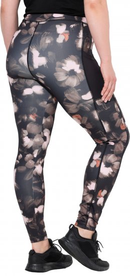 Ulla Popken Abstract Print Quick Dry Sports Leggings Black - Jeans & Bukser i Store Størrelser – Plus Size - Jeans og bukser, EU 42-70