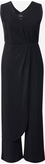 Ulla Popken Draped Sleeveless Glitter Jumpsuit Navy - Jeans & Bukser i Store Størrelser – Plus Size - Jeans og bukser, EU 42-70