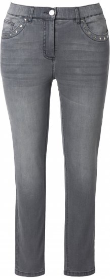Ulla Popken Rivet Studded Stretch Fit Jeans Grey Denim - Jeans & Bukser i Store Størrelser – Plus Size - Jeans og bukser, EU 42-70