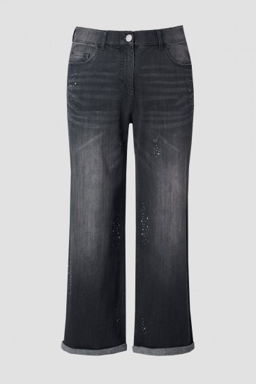 Ulla Popken Rivet Studded Stretch Fit Jeans Black - Jeans & Bukser i Store Størrelser – Plus Size - Jeans og bukser, EU 42-70