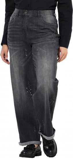 Ulla Popken Rivet Studded Stretch Fit Jeans Black - Jeans & Bukser i Store Størrelser – Plus Size - Jeans og bukser, EU 42-70