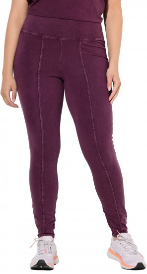 Ulla Popken Acid Wash Decorative Seam Leggings Purple - Jeans & Bukser i Store Størrelser – Plus Size - Jeans og bukser, EU 42-70