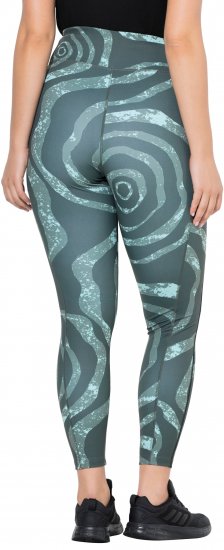 Ulla Popken Quick Drying Ripple Print Sport Leggings Black - Jeans & Bukser i Store Størrelser – Plus Size - Jeans og bukser, EU 42-70