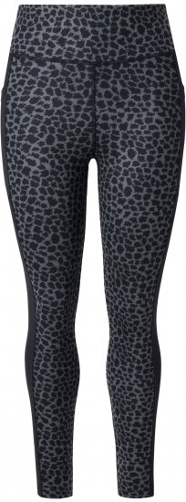Ulla Popken Quick Drying Leopard Print Sport Leggings Black - Jeans & Bukser i Store Størrelser – Plus Size - Jeans og bukser, EU 42-70