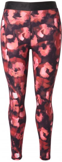 Ulla Popken Abstract Flower Print Performance Leggings Red - Jeans & Bukser i Store Størrelser – Plus Size - Jeans og bukser, EU 42-70