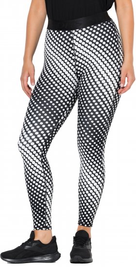 Ulla Popken Polka Dot Performance Leggings Black - Jeans & Bukser i Store Størrelser – Plus Size - Jeans og bukser, EU 42-70