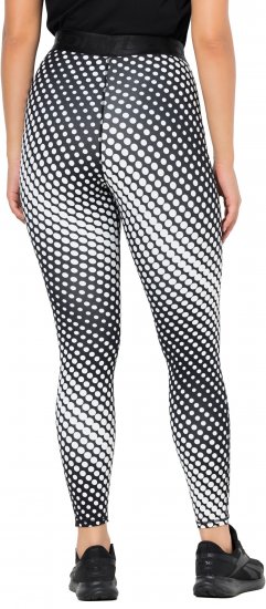 Ulla Popken Polka Dot Performance Leggings Black - Jeans & Bukser i Store Størrelser – Plus Size - Jeans og bukser, EU 42-70