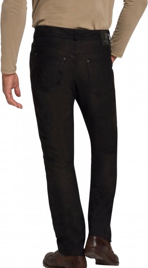 JP1880 Leather Pants Regular Fit Buffalo Nubuck Black - Jeans og bukser - Store Bukser og Store Jeans