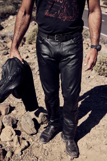 JP1880 Leather Pants Regular Fit Finest Lamb Nappa Black - Jeans og bukser - Store Bukser og Store Jeans