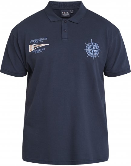 North Latitude 61129 Pikétrøye med Broderi Marineblå - Polo- & piqueskjorter - Poloskjorte i store størrelser - 2XL-8XL