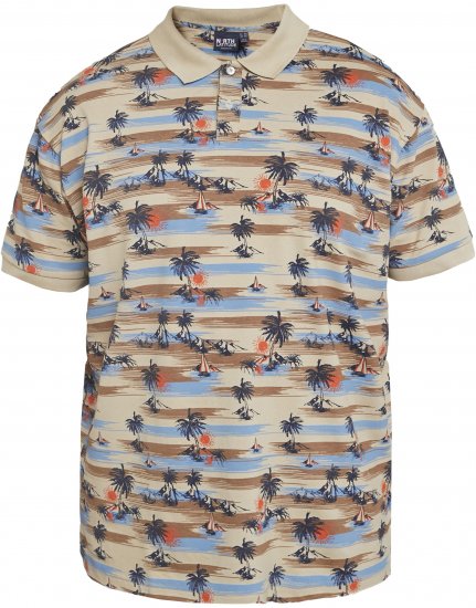 North Latitude 61133 All-Over Print Pikétrøye Sand - Polo- & piqueskjorter - Poloskjorte i store størrelser - 2XL-8XL
