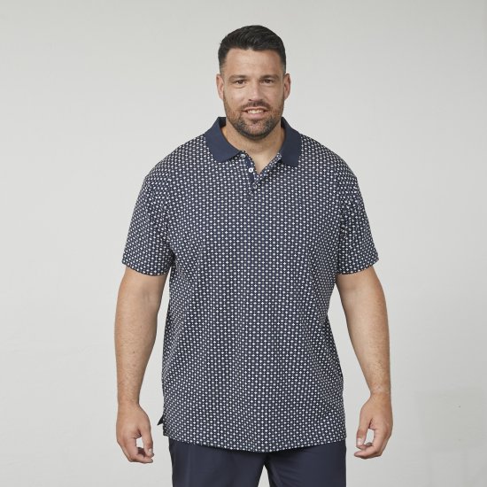 North Latitude 61134 All-Over Print Jerseypiké Marineblå - Polo- & piqueskjorter - Poloskjorte i store størrelser - 2XL-8XL