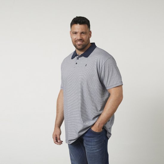 North Latitude 61136 Stripet Garnfarget Pikétrøye Marineblå - Polo- & piqueskjorter - Poloskjorte i store størrelser - 2XL-8XL