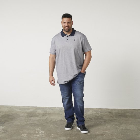 North Latitude 61136 Stripet Garnfarget Pikétrøye Marineblå - Polo- & piqueskjorter - Poloskjorte i store størrelser - 2XL-8XL