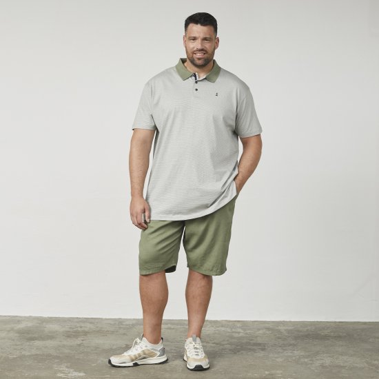 North Latitude 61136 Stripet Garnfarget Pikétrøye Olivengrønn - Polo- & piqueskjorter - Poloskjorte i store størrelser - 2XL-8XL