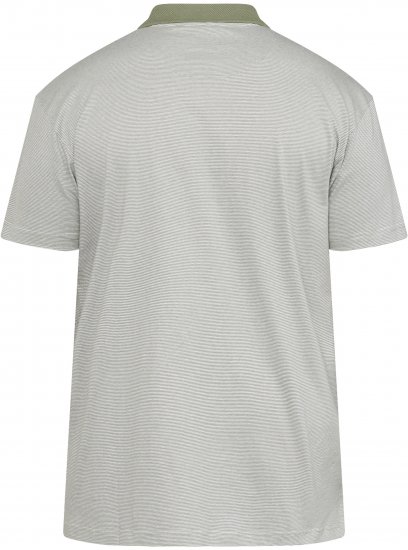 North Latitude 61136 Stripet Garnfarget Pikétrøye Olivengrønn - Polo- & piqueskjorter - Poloskjorte i store størrelser - 2XL-8XL