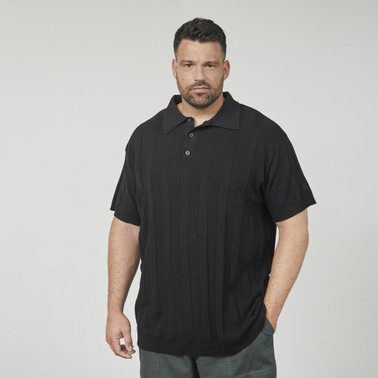 North Latitude 61329 Strikket Kortermet Pikétrøye Svart - Polo- & piqueskjorter - Poloskjorte i store størrelser - 2XL-8XL