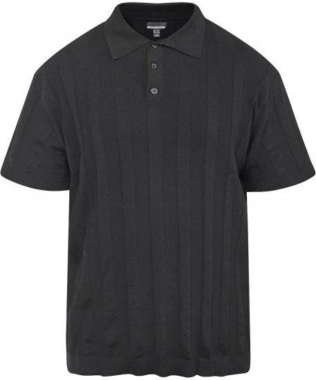 North Latitude 61329 Strikket Kortermet Pikétrøye Svart - Polo- & piqueskjorter - Poloskjorte i store størrelser - 2XL-8XL