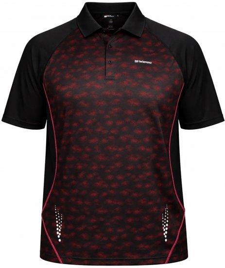 Espionage LW156 Performance Polo Red/Black - Polo- & piqueskjorter - Poloskjorte i store størrelser - 2XL-8XL