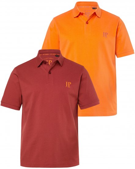 JP1880 Polo Shirts 2-pack Piqué Red Orange - Polo- & piqueskjorter - Poloskjorte i store størrelser - 2XL-8XL