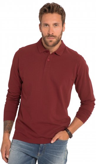 JP1880 Polo Shirt Long Sleeve Piqué Red - Polo- & piqueskjorter - Poloskjorte i store størrelser - 2XL-8XL