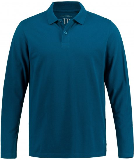 JP1880 Polo Shirt Long Sleeve Pique Blue - Polo- & Piqueskjorter - Poloskjorte i store størrelser - 2XL-8XL