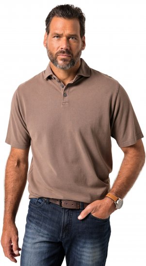 JP1880 Polo Shirt Short Sleeve Pique Vintage Brown - Polo- & piqueskjorter - Poloskjorte i store størrelser - 2XL-8XL