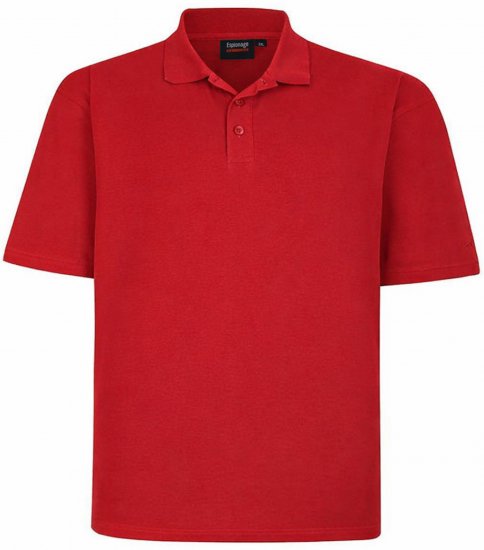 Espionage P074 Plain Pique Polo Red - Polo- & piqueskjorter - Poloskjorte i store størrelser - 2XL-8XL