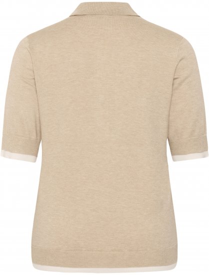 Kaffe Curve Lizzy Contrast Knitted Polo Feather Grey Melange - Pikéskjorter - 
