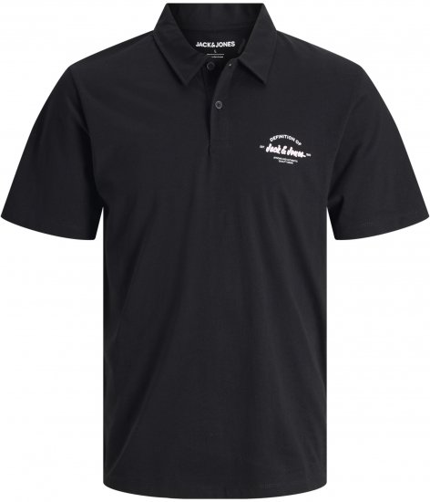 Jack & Jones Brandon Short Sleeve Polo Black - Polo- & piqueskjorter - Poloskjorte i store størrelser - 2XL-8XL
