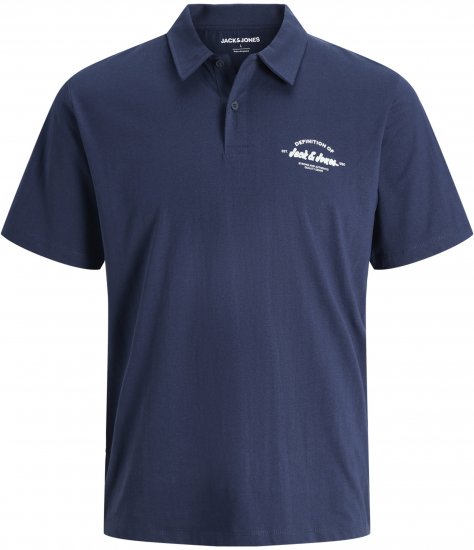 Jack & Jones Brandon Short Sleeve Polo Navy - Polo- & piqueskjorter - Poloskjorte i store størrelser - 2XL-8XL