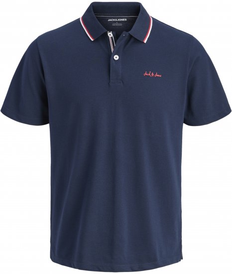 Jack & Jones Blaze Short Sleeve Polo Navy - Polo- & piqueskjorter - Poloskjorte i store størrelser - 2XL-8XL