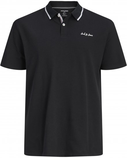 Jack & Jones Blaze Short Sleeve Polo Black - Polo- & piqueskjorter - Poloskjorte i store størrelser - 2XL-8XL