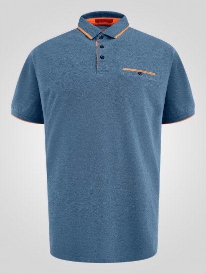 D555 Harvey Pique with Jacquard Collar & Cuffs Polo Teal - Polo- & piqueskjorter - Poloskjorte i store størrelser - 2XL-8XL