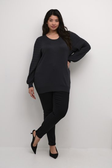 Kaffe Curve Lini Knit Genser Svart - Hettegensere og collegegensere - 