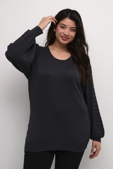 Kaffe Curve Lini Knit Genser Svart - Hettegensere og collegegensere - 