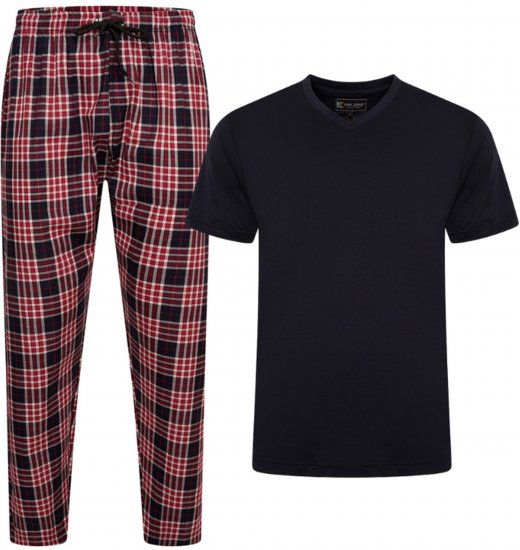 Kam Jeans 897 Lounge Pants and T-Shirt Set Red/Black - Pyjamas/Loungewear - Pyjamas Herre Store Størrelser