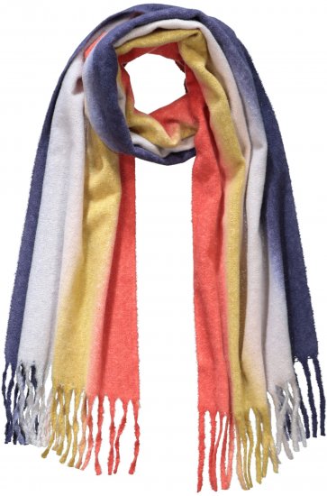 Ulla Popken Ombre Rainbow Stripe Scarf Night Blue - Tilbehør - 