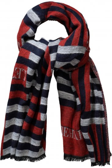 Ulla Popken Be Happy Statement Print Scarf Navy - Tilbehør - 