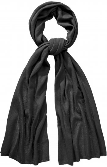 Ulla Popken Virgin Wool Cashmere Mix Scarf Black - Tilbehør - 